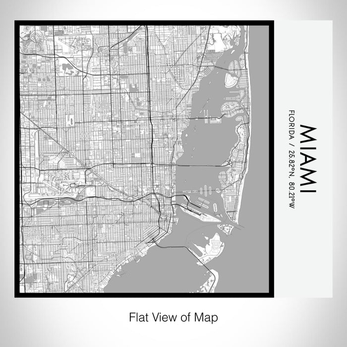 Rendered View of Miami Florida Map on 17oz Stainless Steel Insulated Tumbler in Classic Map Style