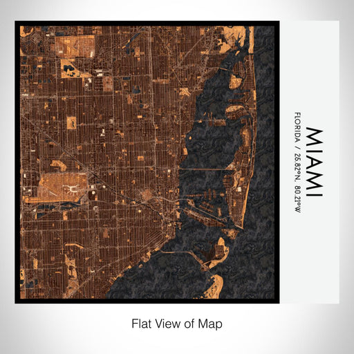 Rendered View of Miami Florida Map on 17oz Stainless Steel Insulated Tumbler in Ember Map Style