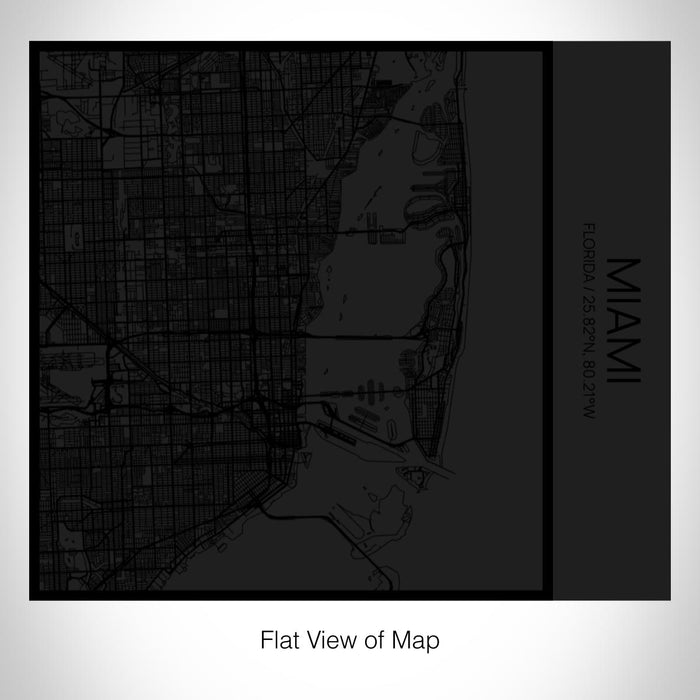 Rendered View of Miami Florida Map on 17oz Stainless Steel Insulated Tumbler in Matte Black with Tactile Lines