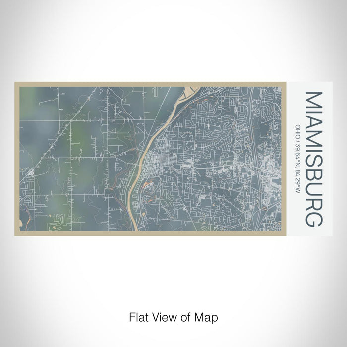 Rendered View of Miamisburg Ohio Map on 17oz Stainless Steel Insulated Bottle with printed afternoon style map