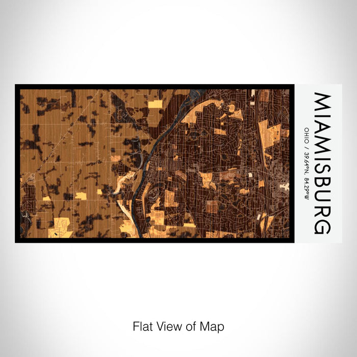 Rendered View of Miamisburg Ohio Map on 17oz Stainless Steel Insulated Bottle with printed ember style map