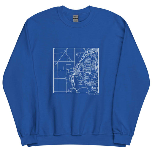 Miamisburg Ohio  Map Unisex Crewneck Sweater with City inscription in Royal Blue