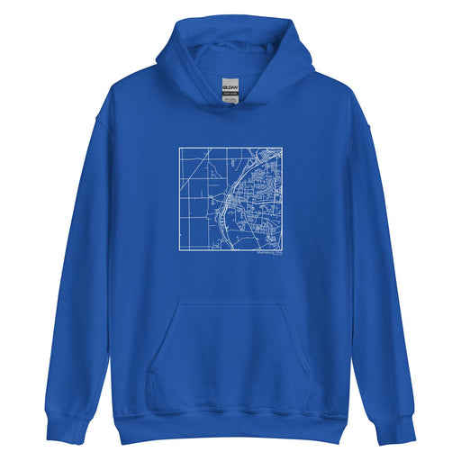 Miamisburg Ohio  Map Unisex Hoodie Sweater with City inscription in Royal Blue