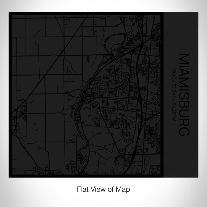 Rendered View of Miamisburg Ohio Map on 17oz Stainless Steel Insulated Tumbler in Matte Black with Tactile Lines