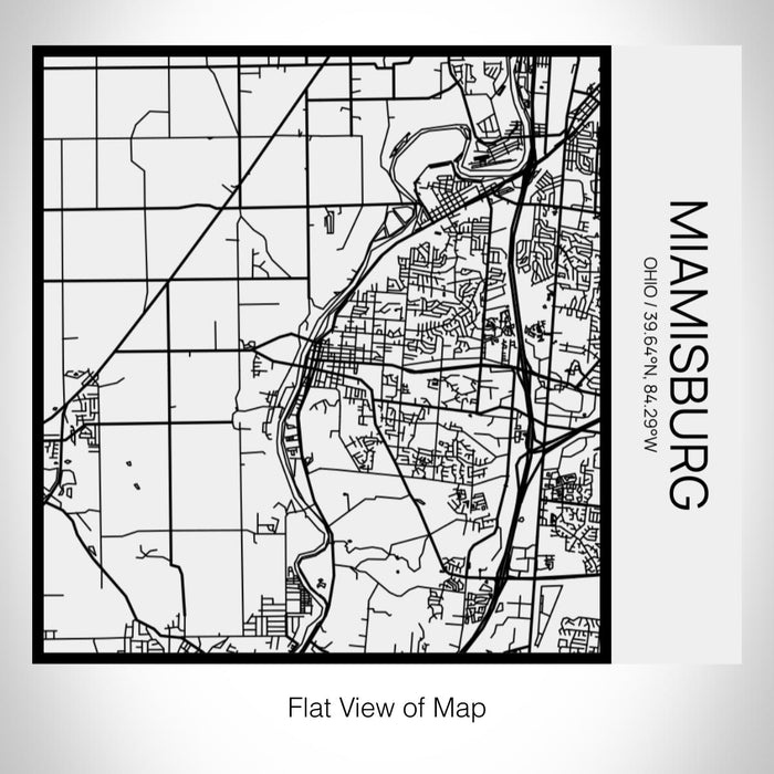 Rendered View of Miamisburg Ohio Map on 17oz Stainless Steel Insulated Tumbler in Matte White with Tactile Lines