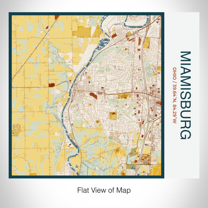 Rendered View of Miamisburg Ohio Map on 17oz Stainless Steel Insulated Tumbler in Woodblock Map Style