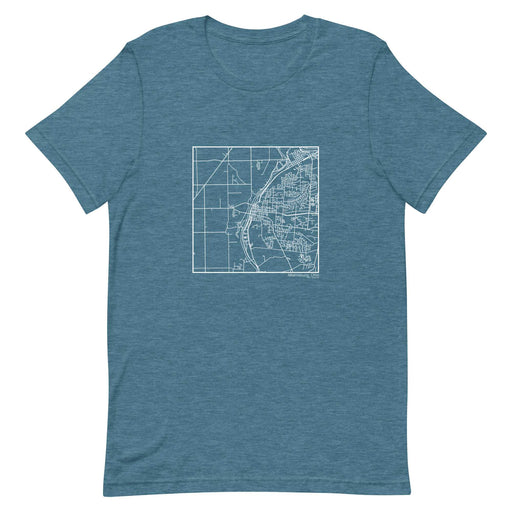 Miamisburg Ohio  Map Unisex T-Shirt with City inscription in Heather Teal