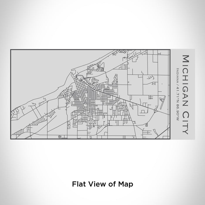 Rendered View of Michigan City Indiana Map Engraving on 17oz Stainless Steel Insulated Cola Bottle