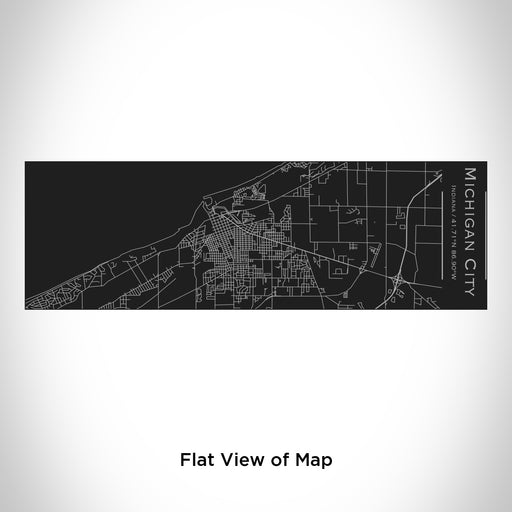 Rendered View of Michigan City Indiana Map Engraving on 10oz Stainless Steel Insulated Cup with Sliding Lid in Black