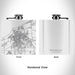 Rendered View of Michigan City Indiana Map Engraving on 6oz Stainless Steel Flask in White