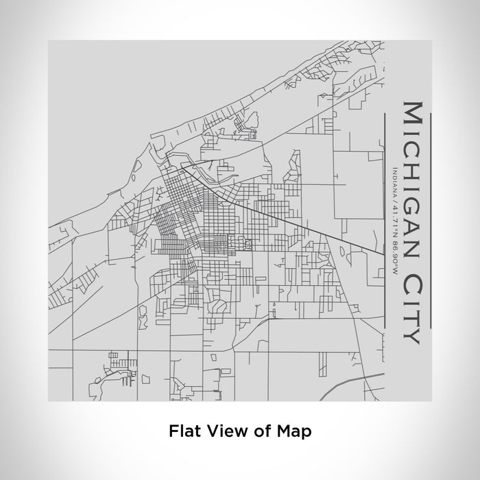 Rendered View of Michigan City Indiana Map Engraving on 17oz Stainless Steel Insulated Tumbler