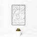 12x18 Middlebourne West Virginia Map Print Portrait Orientation in Classic Style With Small Cactus Plant in White Planter