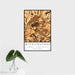 16x24 Middlebourne West Virginia Map Print Portrait Orientation in Ember Style With Tropical Plant Leaves in Water