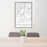 24x36 Middlebourne West Virginia Map Print Portrait Orientation in Classic Style Behind 2 Chairs Table and Potted Plant