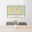 24x36 Middlebourne West Virginia Map Print Lanscape Orientation in Woodblock Style Behind 2 Chairs Table and Potted Plant