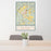 24x36 Middlebourne West Virginia Map Print Portrait Orientation in Woodblock Style Behind 2 Chairs Table and Potted Plant