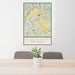 24x36 Middlebourne West Virginia Map Print Portrait Orientation in Woodblock Style Behind 2 Chairs Table and Potted Plant