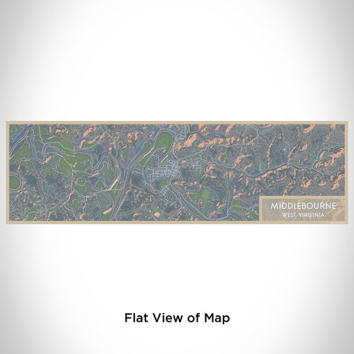 Flat View of Map Custom Middlebourne West Virginia Map Enamel Mug in Afternoon