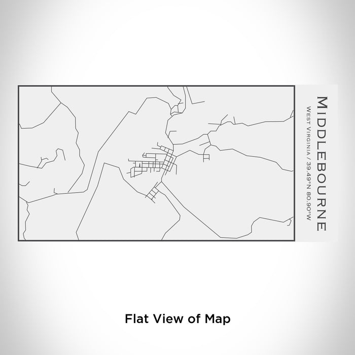 Rendered View of Middlebourne West Virginia Map Engraving on 17oz Stainless Steel Insulated Cola Bottle in White