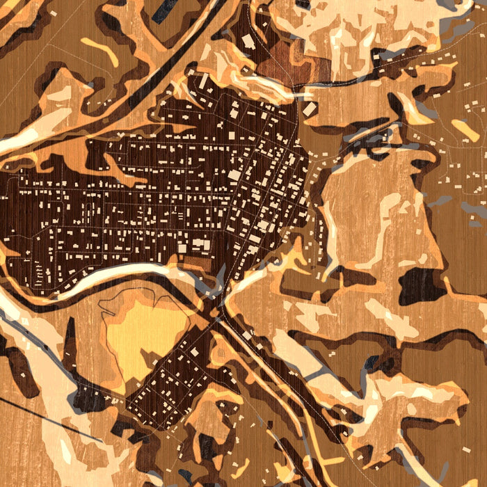 Middlebourne West Virginia Map Print in Ember Style Zoomed In Close Up Showing Details