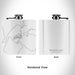 Rendered View of Middlebourne West Virginia Map Engraving on 6oz Stainless Steel Flask in White