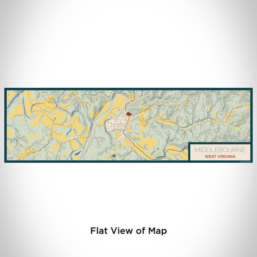 Flat View of Map Custom Middlebourne West Virginia Map Enamel Mug in Woodblock