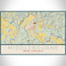 Middlebourne West Virginia Map Print Landscape Orientation in Woodblock Style With Shaded Background