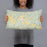 Person holding 20x12 Custom Middlebourne West Virginia Map Throw Pillow in Woodblock
