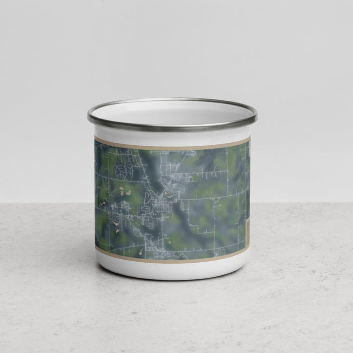 Front View Custom Middlebury Indiana Map Enamel Mug in Afternoon