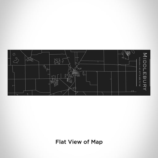 Rendered View of Middlebury Indiana Map Engraving on 10oz Stainless Steel Insulated Cup with Sliding Lid in Black