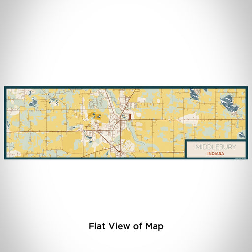 Flat View of Map Custom Middlebury Indiana Map Enamel Mug in Woodblock