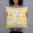 Person holding 18x18 Custom Middlebury Indiana Map Throw Pillow in Woodblock