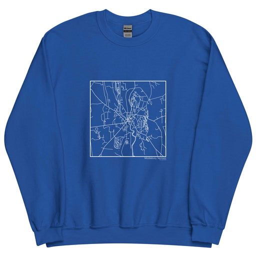 Middlebury Vermont  Map Unisex Crewneck Sweater with City inscription in Royal Blue