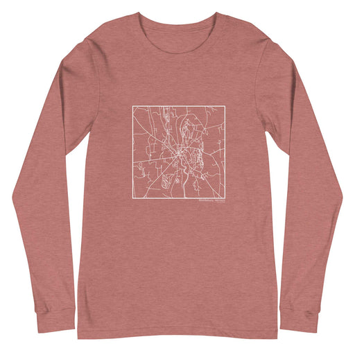 Middlebury Vermont  Map Unisex Long-Sleeve T-shirt with City inscription in Heather Mauve