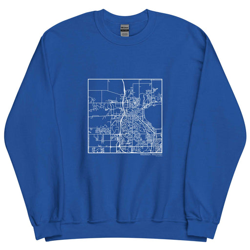 Middleton Wisconsin Map Unisex Crewneck Sweater with City inscription in Royal Blue
