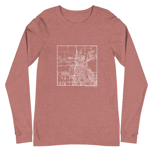 Middleton Wisconsin  Map Unisex Long-Sleeve T-shirt with City inscription in Heather Mauve