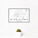 12x18 Middletown Delaware Map Print Landscape Orientation in Classic Style With Small Cactus Plant in White Planter