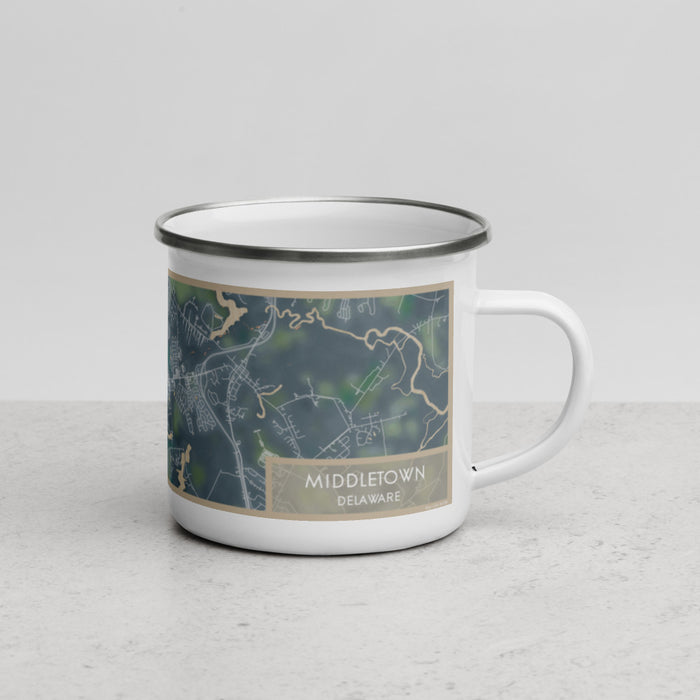 Right View Custom Middletown Delaware Map Enamel Mug in Afternoon