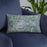 Custom Middletown Delaware Map Throw Pillow in Afternoon on Blue Colored Chair