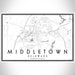 Middletown Delaware Map Print Landscape Orientation in Classic Style With Shaded Background