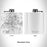 Rendered View of Middletown Delaware Map Engraving on 6oz Stainless Steel Flask in White