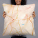 Person holding 22x22 Custom Middletown Delaware Map Throw Pillow in Watercolor