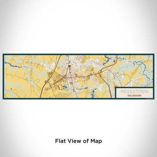 Flat View of Map Custom Middletown Delaware Map Enamel Mug in Woodblock