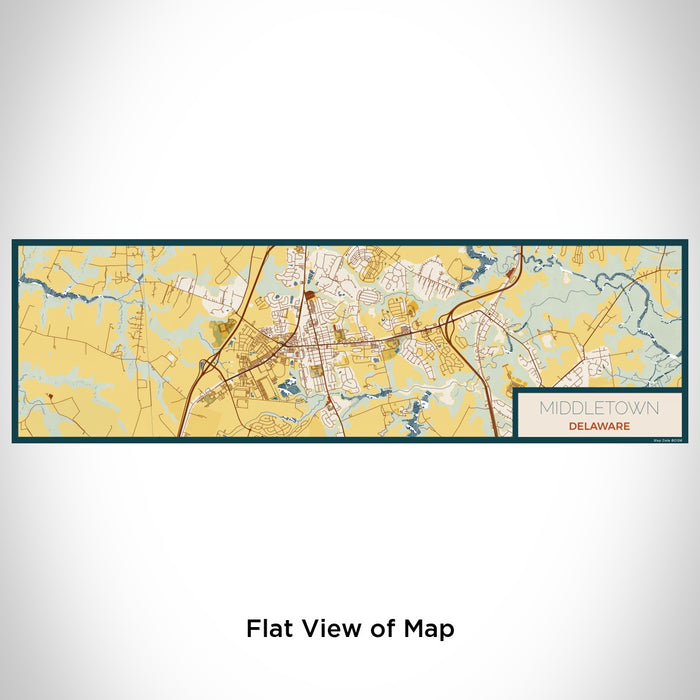 Flat View of Map Custom Middletown Delaware Map Enamel Mug in Woodblock