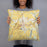 Person holding 18x18 Custom Middletown Delaware Map Throw Pillow in Woodblock