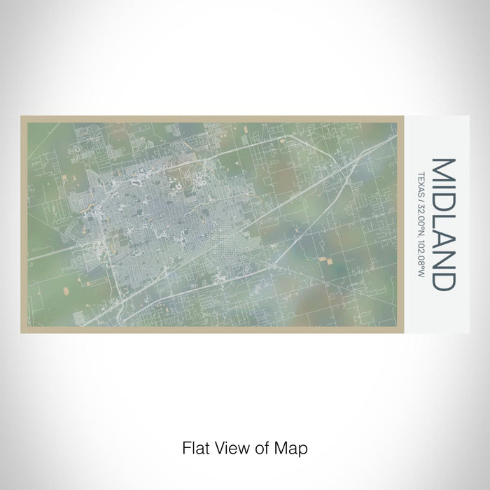 Rendered View of Midland Texas Map on 17oz Stainless Steel Insulated Bottle with printed afternoon style map