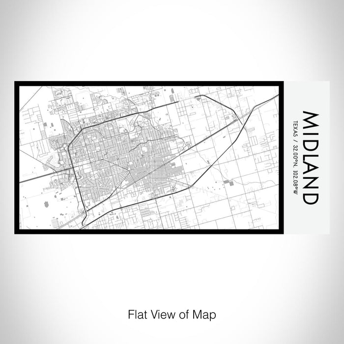 Rendered View of Midland Texas Map on 17oz Stainless Steel Insulated Bottle with printed classic style map