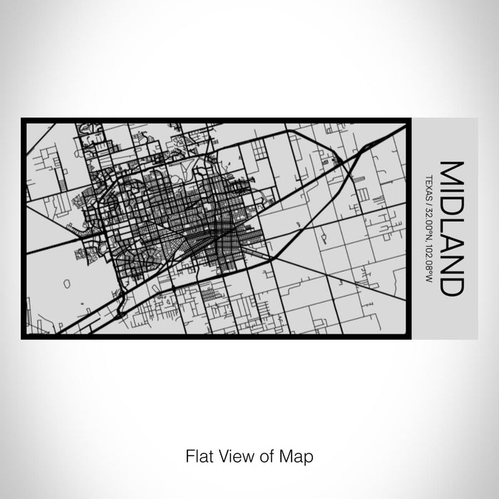 Rendered View of Midland Texas Map on 17oz Stainless Steel Insulated Cola Bottle in Stainless