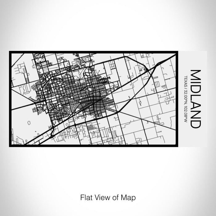 Rendered View of Midland Texas Map on 17oz Stainless Steel Insulated Cola Bottle in Stainless in Matte White