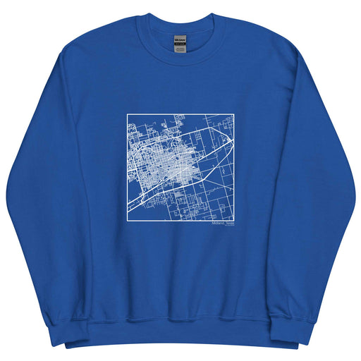 Midland Texas  Map Unisex Crewneck Sweater with City inscription in Royal Blue